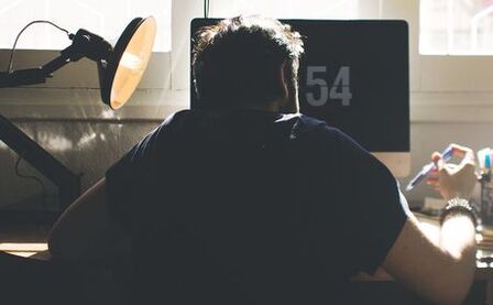 A man on the computer
