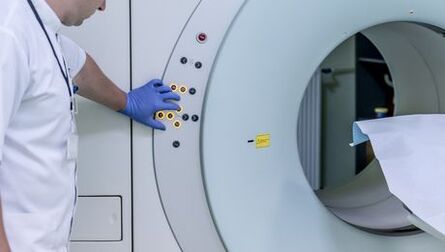 The doctor manages the MRIs Office